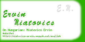 ervin miatovics business card